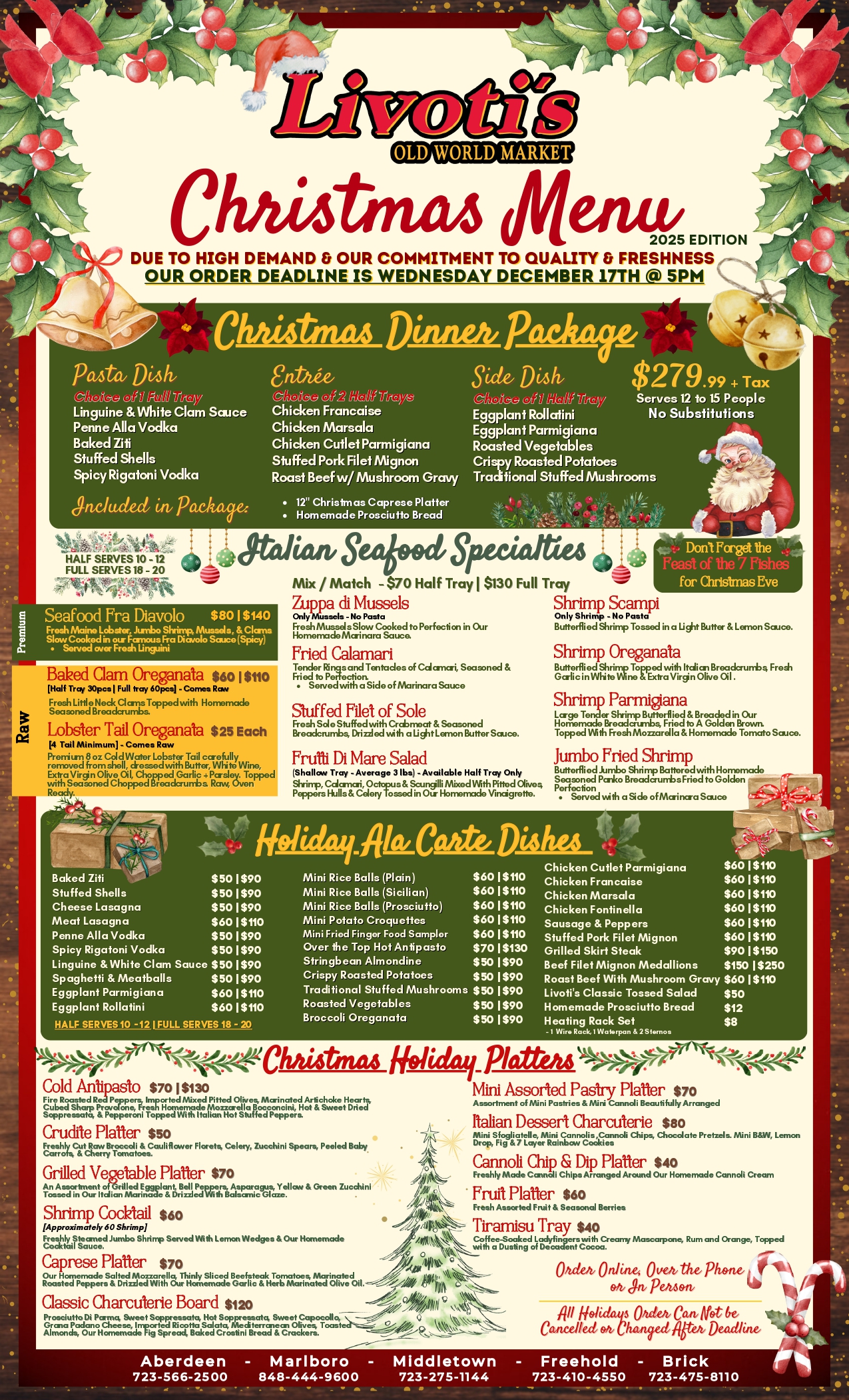 2025 Christmas Menu
