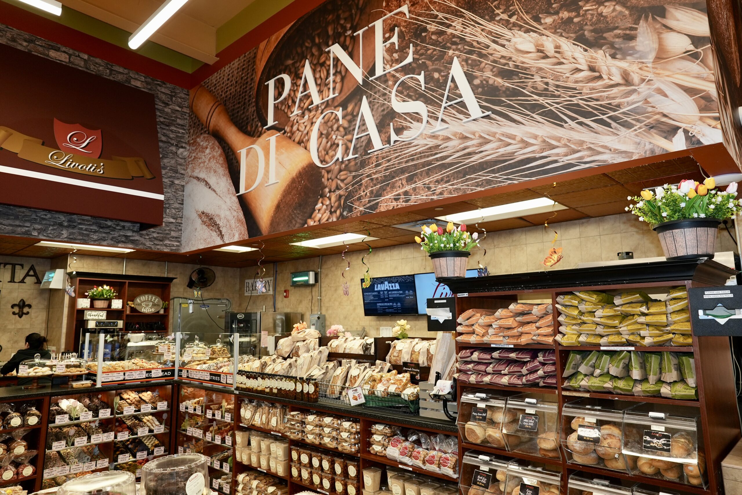 Bakery and fresh bread for sale at Livoti's Old World Market in NJ