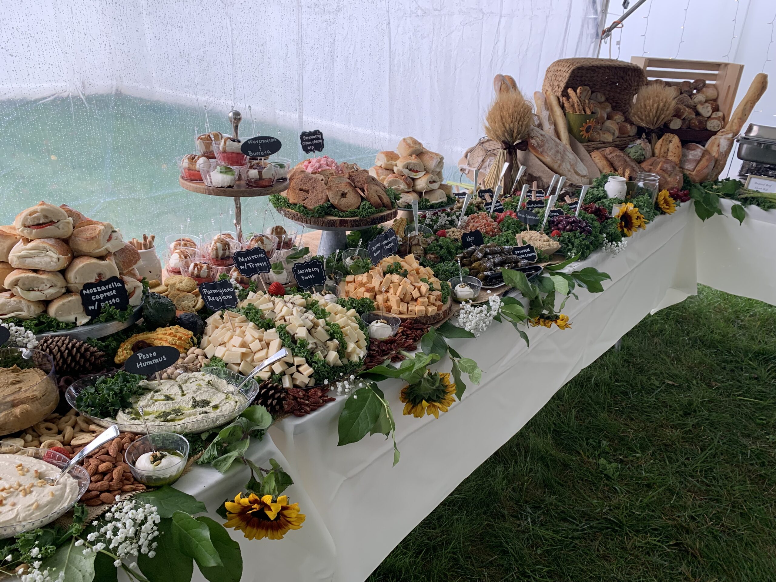 Beautiful appetizer display at a party, catered by Livoti's Old World Market
