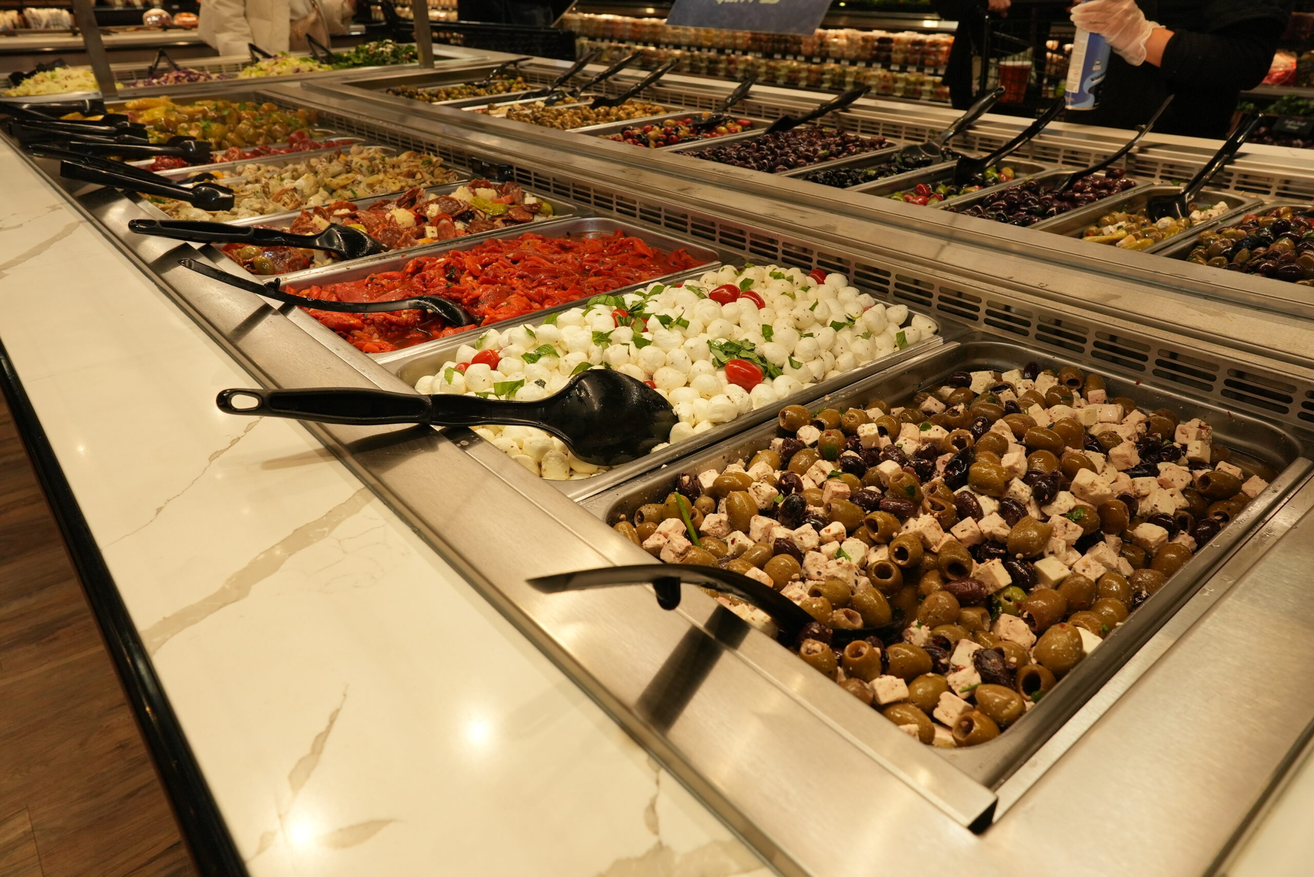 Gourmet olive bar at Livoti's Old World Market in Brick, NJ