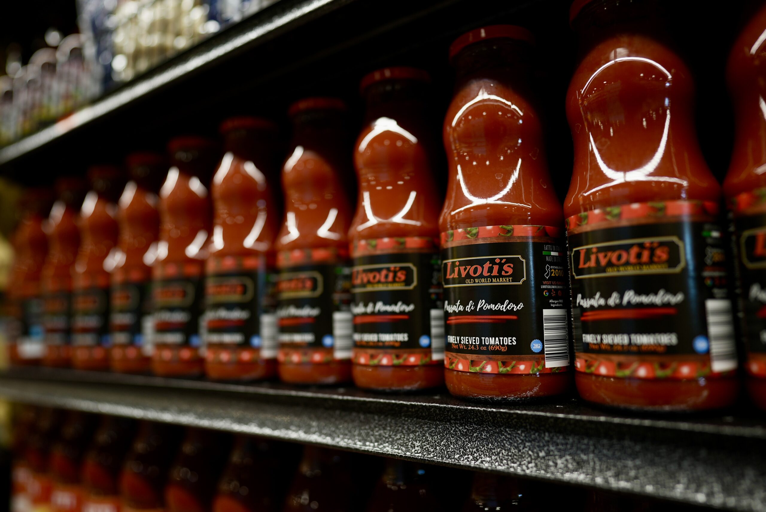 Jars of pasta sauce at Livoti's Old World Market