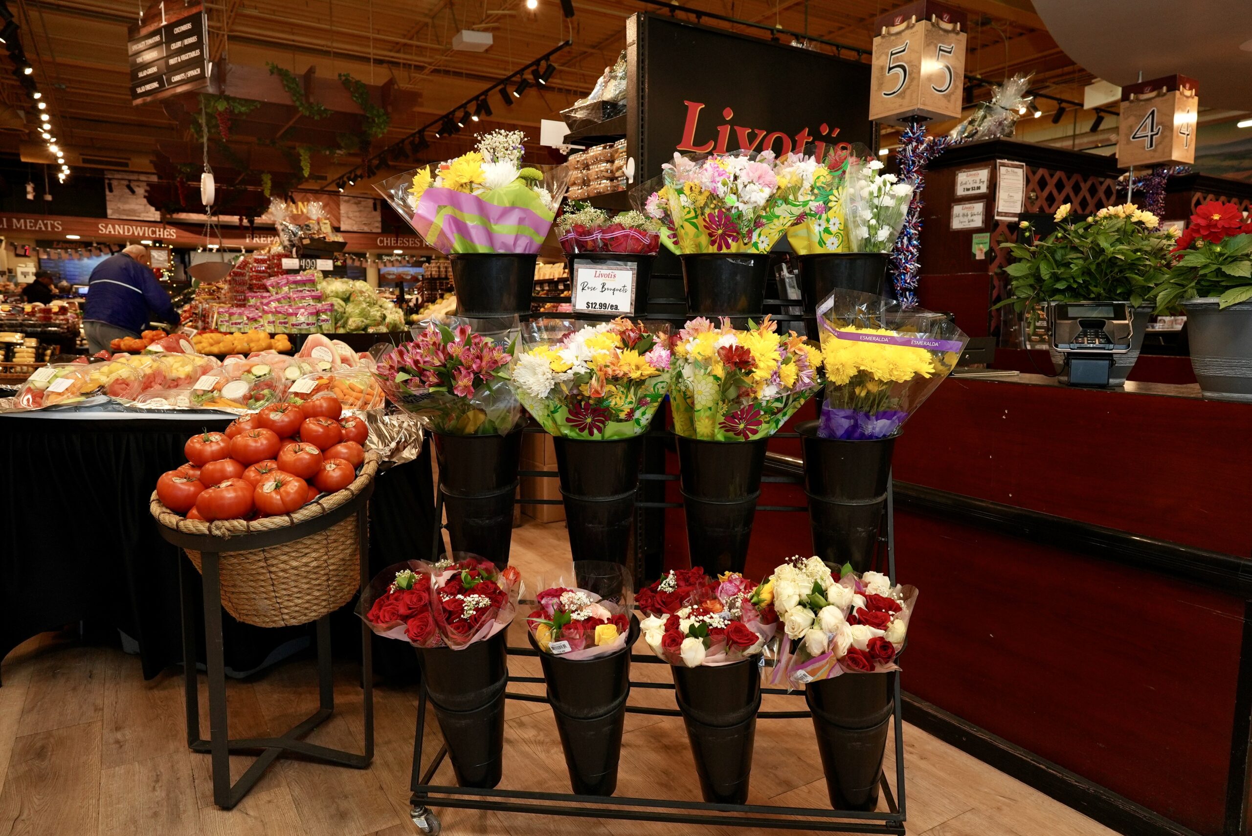 Fresh flower bouquets available at Livoti's Old World Market in NJ