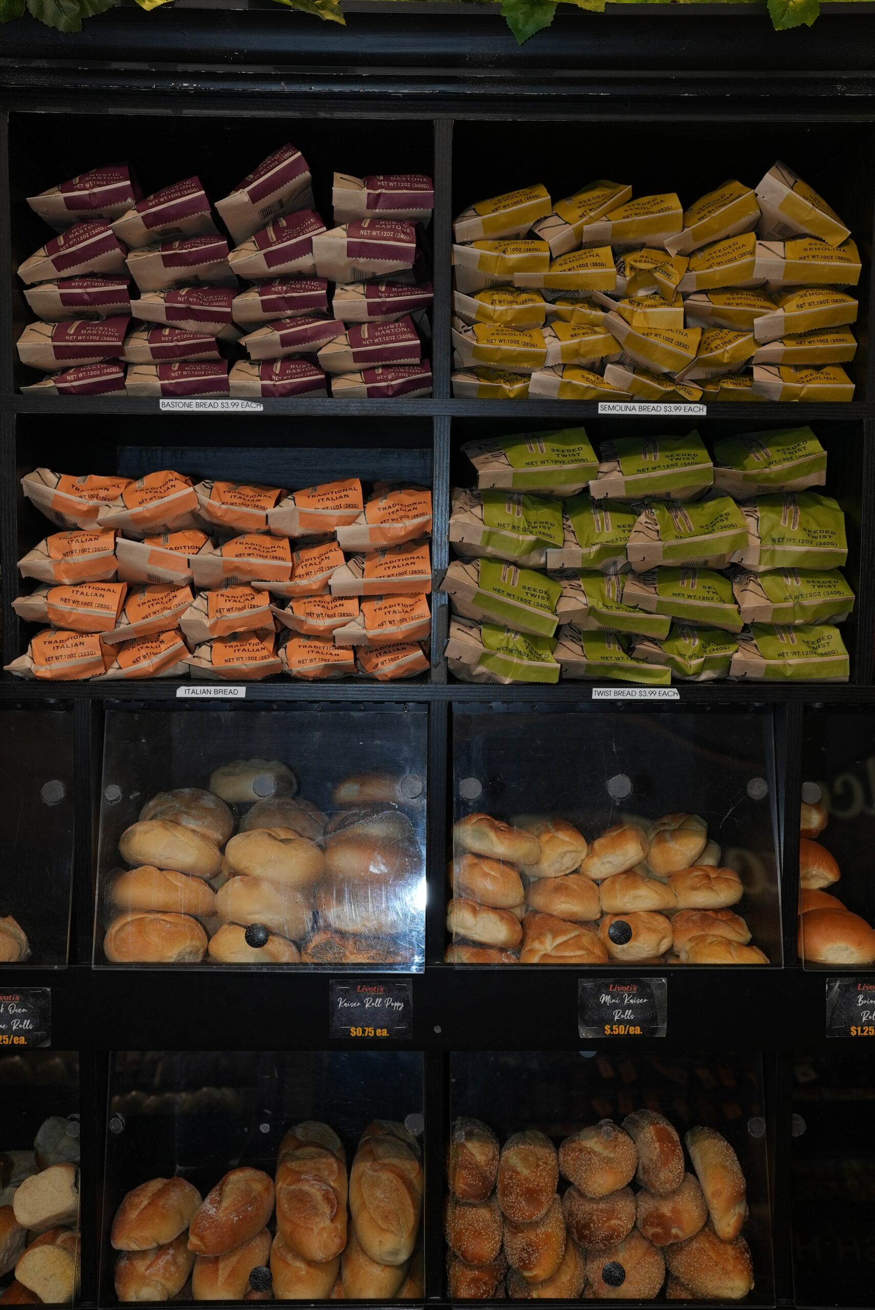 Fresh bread for sale at Livoti's Old World Market in Marlboro, NJ